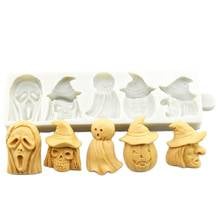 Halloween Goblins Ghosts Silicone Fondant Cake Mold Pumpkin Demon Clown Chocolate Candy Sugar Craft Decorating Mould K432 2024 - buy cheap