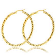 Todorova Simple Big Hoop Earrings For Women Twist Circle Earrings Gold Color Huggie Earings Stainless Steel Jewelry 2024 - buy cheap