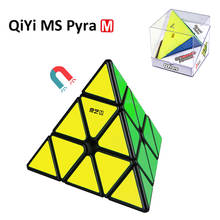 Pirámide QiYi-cubo magnético MoFangGe 3x3 pyra Speed Cube, conjuntos de mechones, pegatinas WuQue, pegatina, cubo mágico, juguetes para bebés y niños 2024 - compra barato