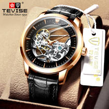 TEVISE-Reloj de pulsera de cuero para hombre, accesorio masculino de pulsera con mecanismo automático, diseño Original de marca de lujo 2024 - compra barato