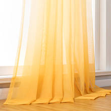 XTMYI Gradient Color Bay Window Tulle Sheer Curtains for Girl Living Room Bedroom Organza Voile Curtains Indoor Finished Drapes 2024 - buy cheap