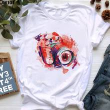 Harajuku Women's Tee Fashion Camera Cute Printed Tshirt Streetwear Short Sleeve T shirt Casual White Top Female T-shirt Clothing 2024 - buy cheap