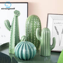 Strongwell Home Decor Crafts Simulation Ceramic Cactus Model Living Room Wine Cabinet Decoration Ornament Bedside Decorations 2024 - buy cheap