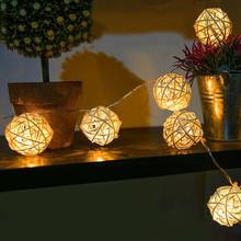 Tira de luces LED de ratán para decoración del hogar, luces de hadas de 3M, 20 Led, 3cm, para Navidad y Año 2024 - compra barato