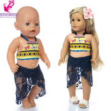 40cm 43cm baby doll swimming clothes 18 inch american og girl doll summer beach dress Sun protection skirt 2024 - buy cheap