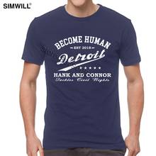 Legal detroit se tornar humano t camisa dos homens novidade de manga curta macio algodão camiseta tripulação pescoço hank e connor camiseta verão 2024 - compre barato