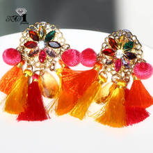 YaYi Jewelry Fashion Multi Glass  Rhinestone Dangle Crystal Earring Girls Lady Women's Ancient Gold  Color Gem Earrings Gift 2024 - buy cheap