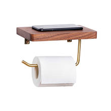 High Quality Nature Wood Wall Mounted Toilet Paper Holder Tissue Paper Holder Toilet Roll Dispenser With Phone Storage Shelf 2024 - buy cheap