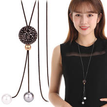 Long Necklace Crystal Women Necklace Jewelry Fashion Simulated Pearl ChainNecklaces Pendants Kolye Collier 2024 - buy cheap