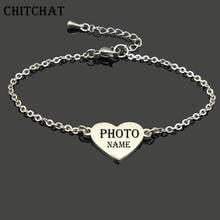 Customized Photo Link Chain Bracelet Engrave Letters Name Stainless Steel Bracelets For Best Friend Gifts 2024 - buy cheap