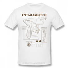 Camiseta de manga corta de algodón puro de gran tamaño para hombre, camisa de la serie de ciencia ficción de Star Trek phaser-ii 2024 - compra barato