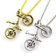 Sporty Man Bicycle Riding Cycling Necklace Figure Bike Rider Necklace Sport Jewelry Gift Male Stainless Steel Chain Necklace 2024 - buy cheap