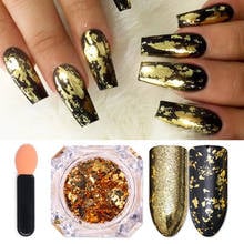 Gold Silver Polish Flakes Nail Glitter Aluminum Irregular Sequins Mirror Powder Paillette Foil Sticker Nail Art Decoration 2024 - buy cheap