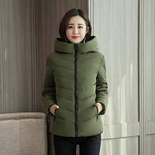 Parkas largas con capucha para Mujer, chaqueta Lisa ajustada con cuello levantado, ropa de calle informal acolchada de algodón, talla grande, invierno, 2020 2024 - compra barato