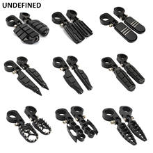 Motorcycle Highway Foot Pegs 1.25" 32mm Engine Guard Footrest Mount Bar Clamps Black for Harley Honda Yamaha Touring GoldWing 2024 - buy cheap