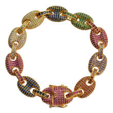 Zlxgirl pulseira feminina de zircônio cúbico aaa, acessórios para casamento, joias femininas estilo dubai, cor de ouro 2024 - compre barato