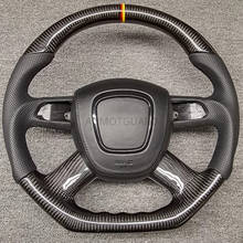 Рулевое колесо из углеродного волокна для Audi A4 A6 Quattro A4L A6L A8L Q5 Q7 2005 2006 2007 2009 2011 2013 2024 - купить недорого