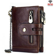 Fashion RFID Genuine Cow Leather Wallet Men Short Slim Purse Multi-card Money Clip Credit Card Coin Purse Small Walet Pocket 20# 2024 - buy cheap