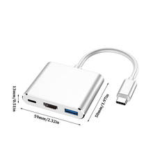 Тип C на HDMI-совместимость с USB 3,0 зарядный адаптер конвертер USB-C 3,1 Hub адаптер для Mac MacBook Air Pro Huawei Mate10 Samsung S8 2024 - купить недорого
