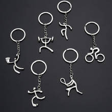 A Variety Of Creative Metal Sports Logo Key Chain Bike Running Weightlifting Football Basketball Keychain Small Gifts 2024 - buy cheap