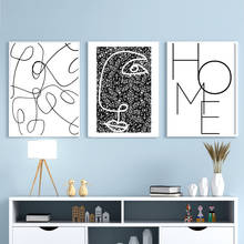 Modem Abstract Drawing Art Print Black and White Home Decor Monochrome Wall Art Canvas Painting Face Line Poster Wall Pictures 2024 - buy cheap