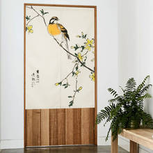 Cortina china de flores y pájaros para puerta de casa, dormitorio, cocina, baño, Media Cortina, Feng Shui 2024 - compra barato