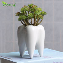 Nordic INS Handmade Ceramic Vase Tooth-shaped Desktop Flowerpot Succulent Potted Pen Holder Home Decoration Ornaments 2024 - buy cheap