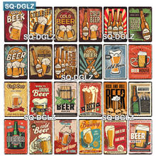 Letrero de Metal para cerveza artesanal, placa de estaño Vintage, decoración de pared para Bar, Club, hombre, cueva, pintura artística, cartel de cerveza, SQ-DGLZ 2024 - compra barato