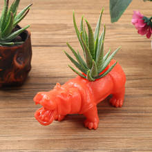 1 bonito mini animal forma planta vaso de plástico pvc berçário pote casa escritório flor plantas suculentas crescer recipiente jardinagem plantador 2024 - compre barato