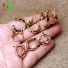 F.J4Z Hot Chic Hoop Earrings for Woman Fashion Steampunk Gold Color Alloy Earrings Sets Ladies Jewellries Gifts Dropship 2024 - buy cheap