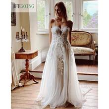 Ivory Lace Organza Sweetheart Spaghetti Straps Floor-Length A-Line Wedding Dresses Chapel Bridal Gowns Custom Made 2024 - buy cheap