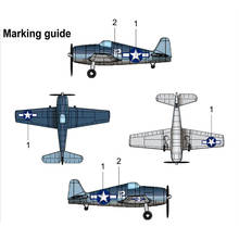 Modelo de aeronave para trituradora, 4 peças, peças para trituração, 06406, 1/350, f6f, hellcat, pré-pintado, conjunto semi-acabado para transportador de aeronave 2024 - compre barato