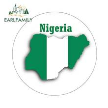 EARLFAMILY 13cm x 13cm Nigeria Map Flag Vinyl Decal Round Souvenir Fridge Magnet Car Sticker Waterproof Graphic 2024 - buy cheap