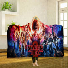 Stranger Things 3D Printing Throw Hooded Blanket Wearable Warm Fleece Bedding Office Quilts Soft Adults Travel 01 2024 - buy cheap