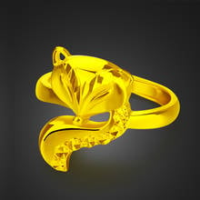 Anillo de plata de ley 100% con diseño de zorro para mujer, sortija ajustable para dedo índice, joyería dorada, regalo, 925 2024 - compra barato