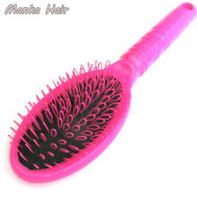 Escova para aplique/escova de cabelo, pente de cor rosa, escova para maquiagem, 1 peça 2024 - compre barato