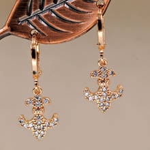 Trendy Earrings in Drop Earrings for Women's  Gold Filled with white Zircon Dangler Earrings Wedding Jewelry Accessories 2024 - buy cheap