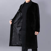 Men's trench coat Autumn Winter Black Men's Coat Long Windbreaker Men Slim Oversized Casual Wool Coat Long Sleeve Jacket 5xl 4xl 2024 - buy cheap