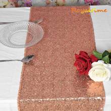 Sequin Table Runner Rose Gold/Silver/Navy Blue/Pink/Red/FuchsiaLuxury Style Wholesale For Wedding Hotel Dinner Party Decoration 2024 - buy cheap