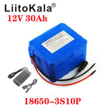 LiitoKala-Batería de alta corriente de gran capacidad, 12v, 30ah, 18650, 3000mah, 3S10P, 30.000 mAh, motor de lámpara de xenón, batería de respaldo móvil 2024 - compra barato