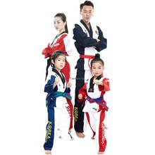 Colored Top Quality Adult Men Women Kids Taekwondo Uniform with Embroidery Taekwondo dobok Suit for training clothes T155 2024 - compre barato