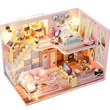 CUTEBEE Kids Toys Dollhouse with Furniture Assemble Wooden Miniature Doll House Diy Dollhouse Puzzle Toys For Children 2024 - buy cheap
