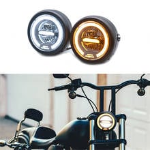 Motorcycle Vintage LED Headlamp CG125 Cafe Racer Headlight DRL Retro Front Light Metal 12V 55W Lo Hi Beam 6.8 Inch Round Lamp 2024 - buy cheap