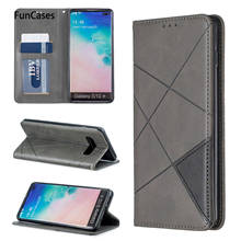 Fundas de teléfono móvil diamante para hoesje Samsung S10 Plus sFor Samsung Galaxy ajax S10 Plus Funda de cuero PU bolsa de teléfono positivo 2024 - compra barato