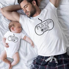 Camiseta combinação pai e filho, roupas com dois jogadores engraçados para combinar família, pai e filha, bebê, bodysuit, presente para o dia dos pais 2024 - compre barato