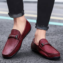 Leather men's shoes 2019 spring and autumn brand British style plaid comfortable high quality casual simple black loafers 2024 - buy cheap