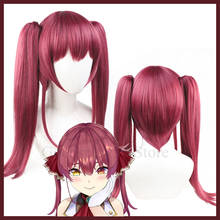 VTuber Houshou Marine Wig Hololive Girls Youtuber Cosplay Long Straight Twin Ponytails Short Base Wig Synthetic Hair Role Play 2024 - buy cheap