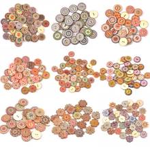 50pcs Wooden Scrapbooking Clothing Decorative Buttons for DIY Crafts Sewing accessories Flower pattern 20/25mm mt2581 2024 - buy cheap