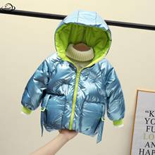 3-9y Kids Down Jacket Winter Boys And Girls Coats Zipper Hooded Patchwork Wash Free Children Outerwear Top Clothes H62 2024 - buy cheap