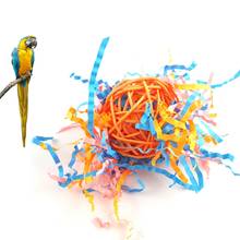 1 pçs pássaro papagaio bola brinquedo natural mascar pássaro gaiola de papel cordas fio desenho bola brinquedo parrot shredder brinquedo para cockatiel 2024 - compre barato